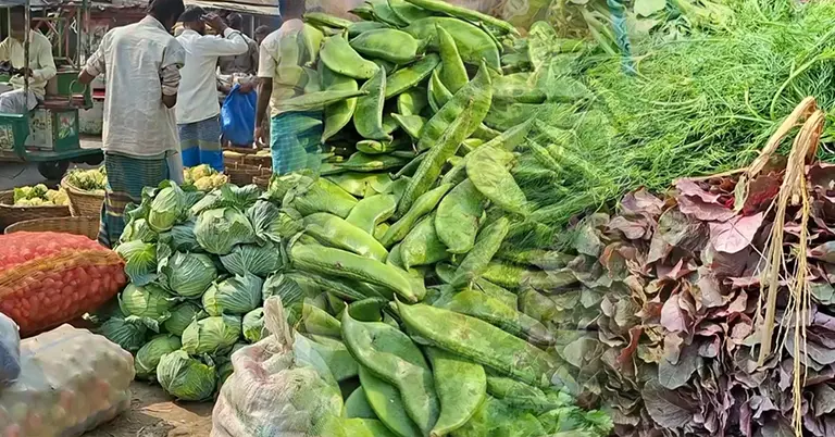 শেরপুর সদরের কুসুমহাটি সবজি বাজার